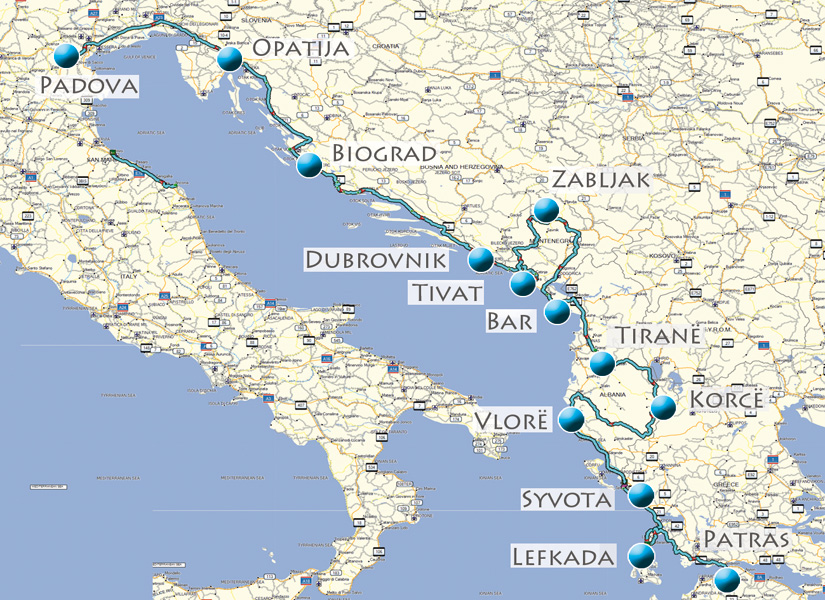 Route des Balkans en moto