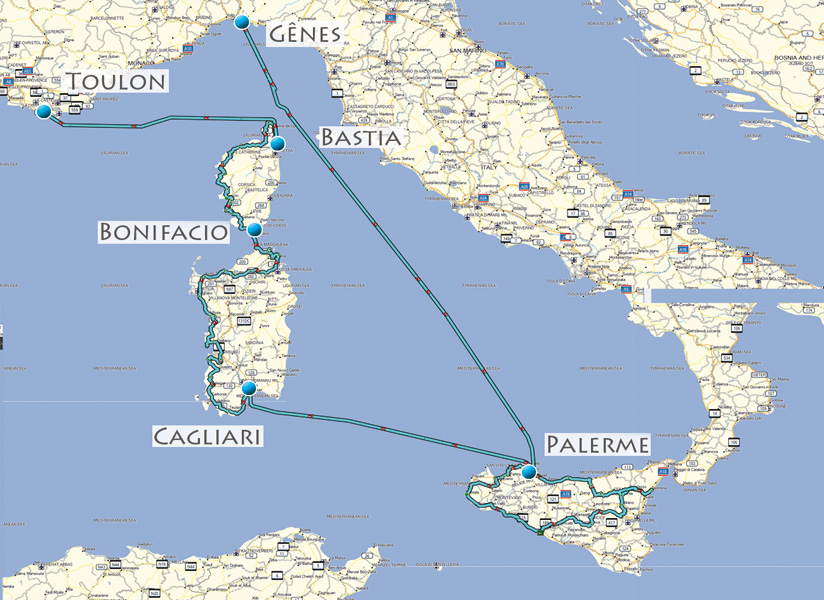 Sicile Sardaigne et Corse en moto