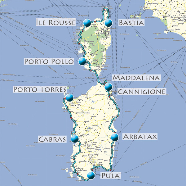 Corse et Sardaigne en moto, un circuit de 10 jours sur ces deux îles. Twintour