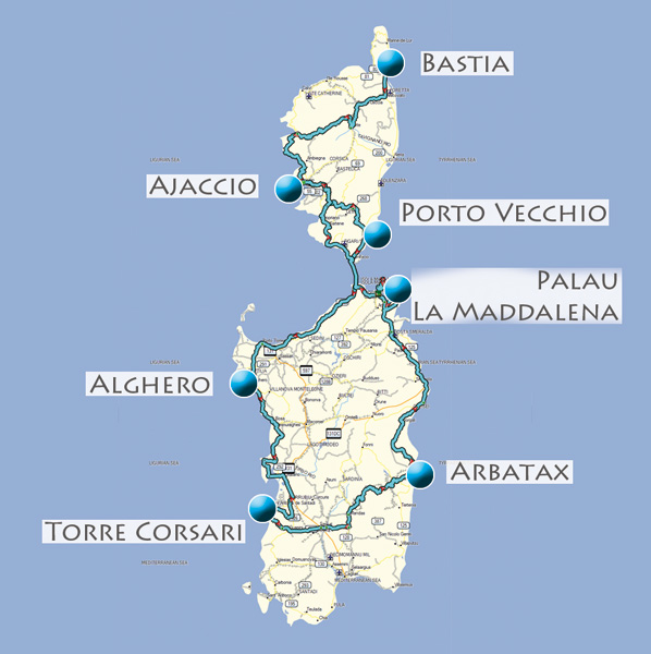 Corse et Sardaigne en moto, un circuit de 10 jours sur ces deux îles. Twintour